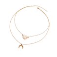 thumbnail image 4 of EHJRE Pendant Choker Chain Charms Double Layer Clavicle Necklace Golden, 4 of 8