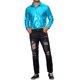 thumbnail image 2 of Camisas metálicas INSPIRE CHIC para hombres, camisas de fiesta impresas brillantes de los años 70, talla 2XL, color azul, 2 of 6