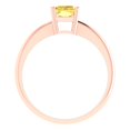 thumbnail image 4 of 1 ctw Solitaire Anniversary Ring for Women | Radiant Cut Simulated Yellow Diamond | Hyperallergenic Solid 14K Rose Gold, 4 of 5