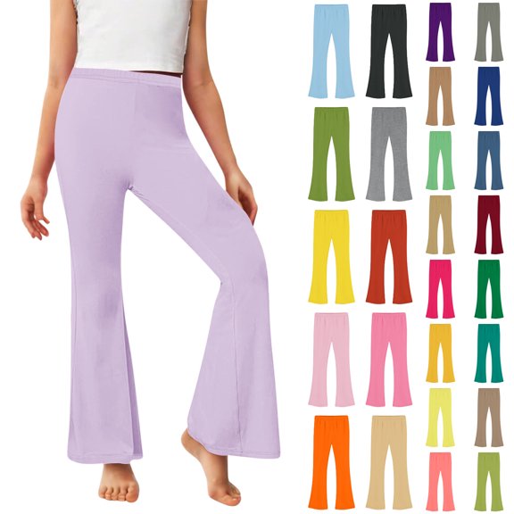 Asxite Toddler Girls Casual Flared Leg Sweatpants Winter Pants Solid Fleece Lined 5-16 Y
