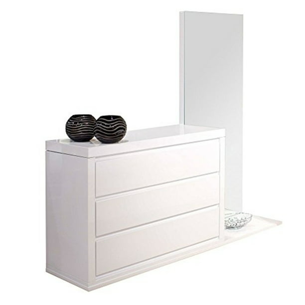 Victoria White Lacquer Dresser W, Black Double Dresser With Mirror