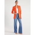 thumbnail image 2 of Scoop Women's Scrunch Sleeve Crepe Blazer with Buttons, Sizes XS-XXL, 2 of 5