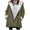 Army Green, variant on Plus Size Women's Fleece Coat Long Hooded Cardigan with Pockets Fur Lined Winter Outerwear Warm Button Front