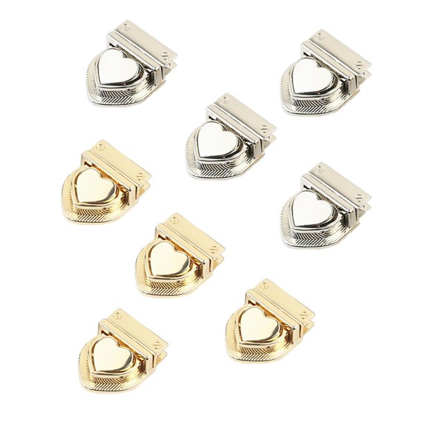 Cierre de broche con forma de corazón TTFdacai 3,6 x 2,9 cm, aleación, 8 piezas