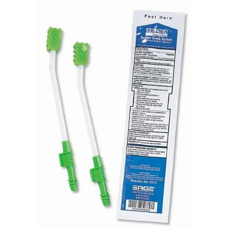 Sage Toothette Disposable Oral Swabs Kit with 2 Suction Swabs, 10 Piece