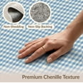 thumbnail image 6 of ODIKA 3'x5' Washable Area Rug Dusty Blue Cream Layering Gingham Stripe Felpudo Striped Boho Checkered Plaid with Bold for Hallway, Laundry Room, Non-Slip, Flatweave, Easy Care, 6 of 7