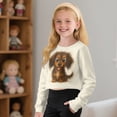 thumbnail image 5 of Xixirimido Beige Cavalier King Charles Spaniel Teen Shirts for Girls Trendy Crewneck Pullover Sweatshirts Soft Graphic Crop Tops Long Sleeve Kid Fall Clothes for 7-8 Years, 5 of 7