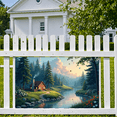 thumbnail image 5 of LUUFILx Cozy Landscape Backdrop River House Scenic Banner Photography Prop Party Decoration Forest Background Cabin Banner Event Decors Home Decor, 5 of 7
