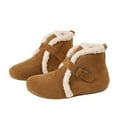 thumbnail image 6 of SYMSHOES Womens Fleece Lined Ankle Boots Brown, Warm Flock Upper Round Toe Flat Heel with Buckle, Comfortable Skin-Friendly Casual Boots for Ladies Fall Winter,Size 41, 6 of 9