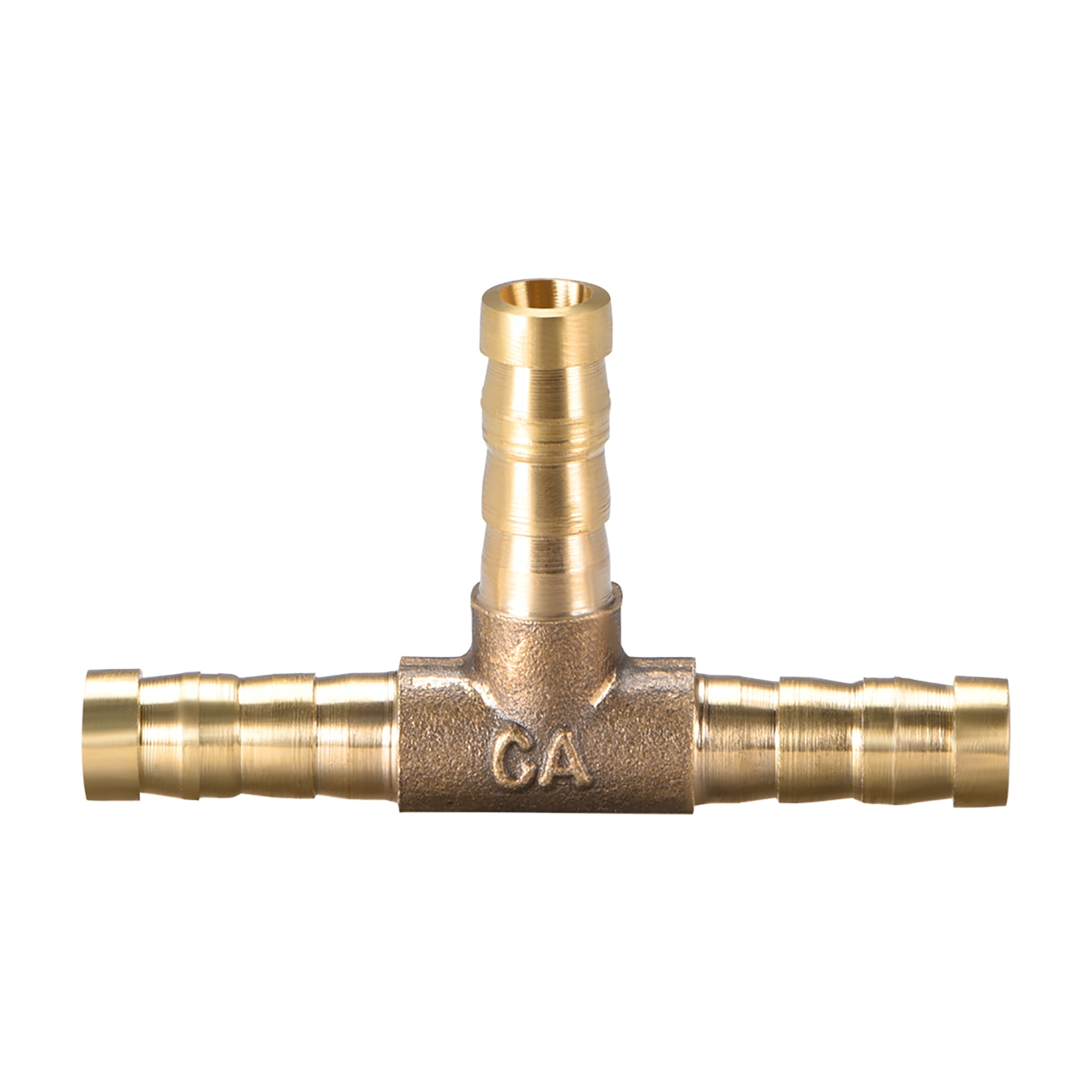 6mm or 1/4' ID Brass Barb Splicer Fitting,T-Shaped 3Way,Barb Hose Fitting Air Gas Water Fuel,Barbed Tee Connector