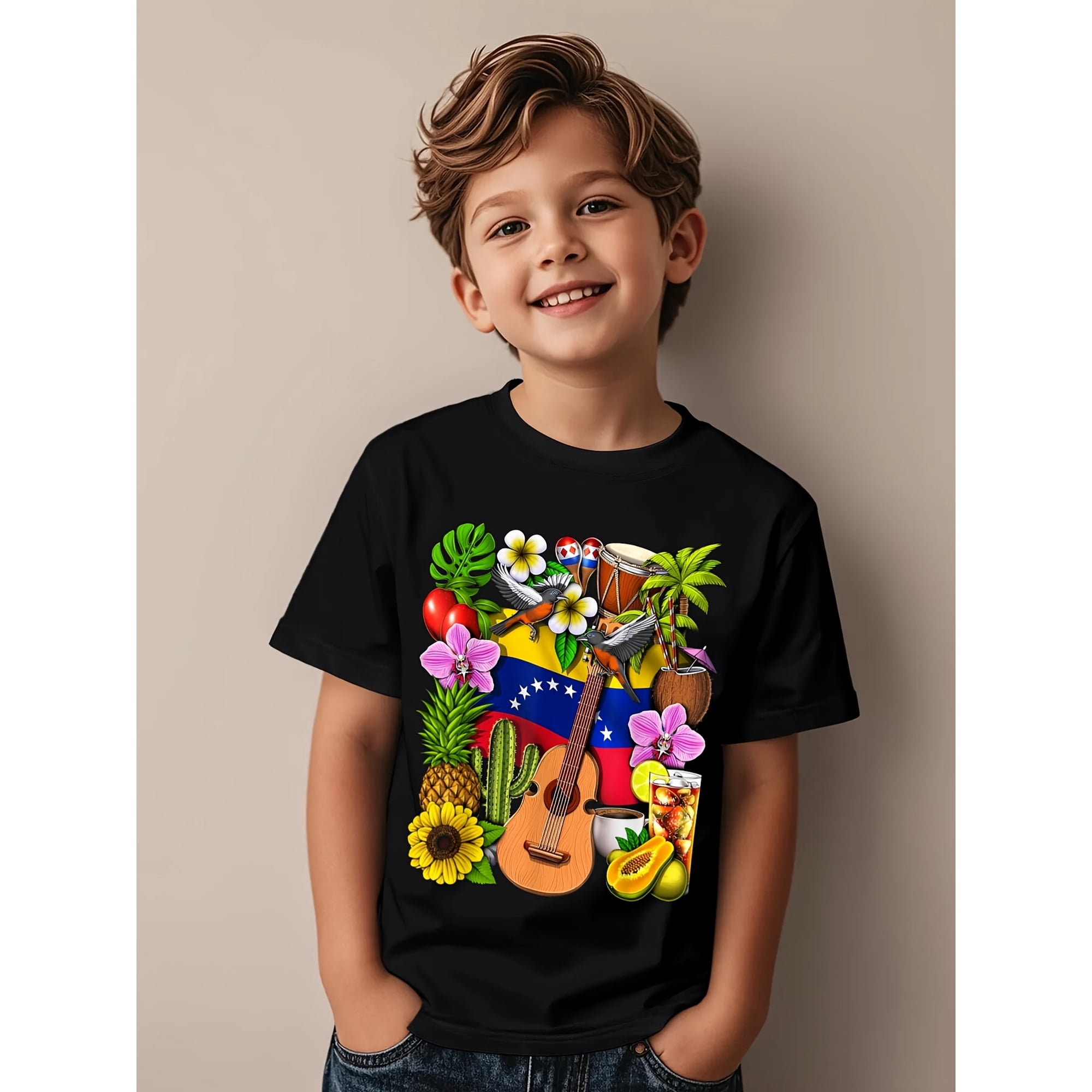 themed t shirt ethnic style vintage childrens clothing series short sleeve cultural shirt suitable for daily wear and gift