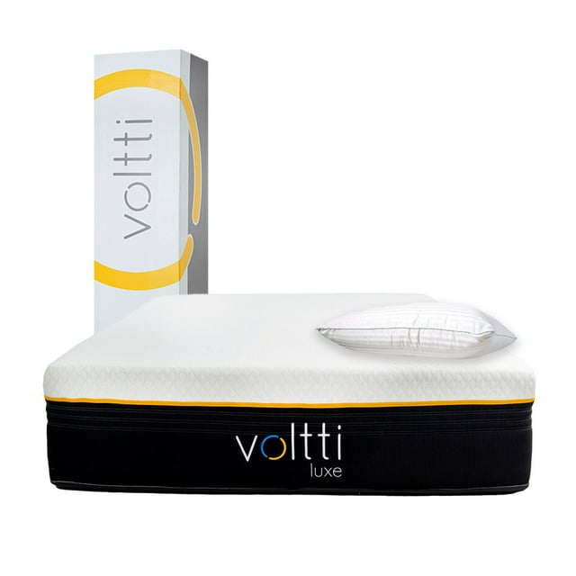 Voltti Luxe Colchón en Caja Híbrido Nano Memory Foam & Resortes Encapsulados Individual 30 CM + Almohada Microfibra