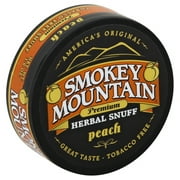 Smokey Mountain Herbal Snuff - Tobacco & Nicotine Free - 1 Can -Peach
