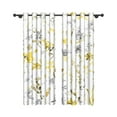 thumbnail image 5 of Aofoto Floral Blackout Curtains for Living Room Bedroom, Thermal Insulated Room Darkening Curtains, Printed Flower Leaf Window Treatments, 2 Panels, 42" W x 84"L, 5 of 6