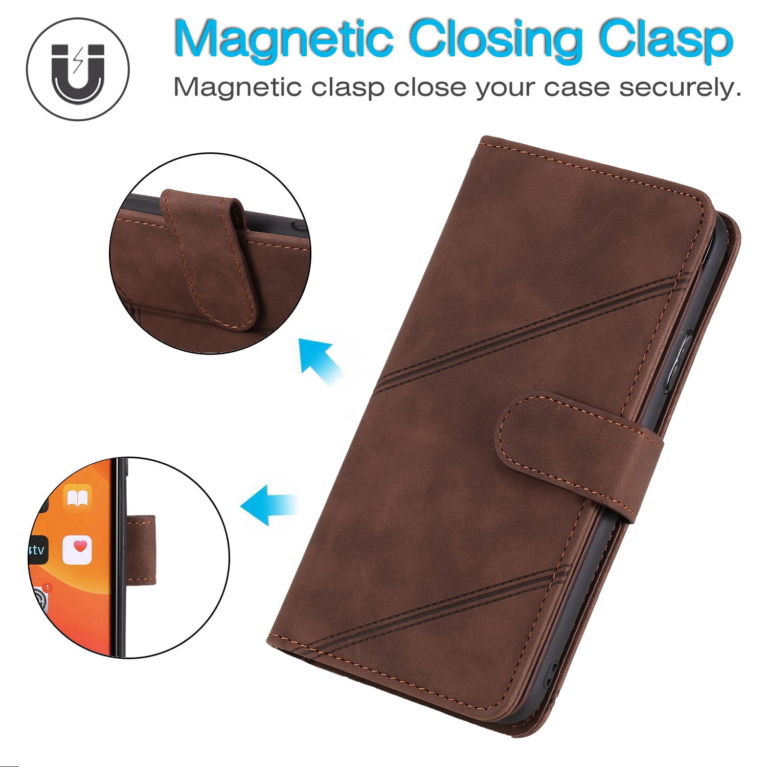 ETFAST Wallet Card Slot Flip Zipper Leather Phone Case For Samsung Galaxy S24 Ultra S24Plus S23 Ultra S23Plus S23FE S22 Ultra S21 Ultra S20 S10 S9 Leather Phone case