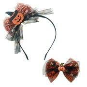 2pcs Headbands Hair Clips Halloween for Kids Girls Halloween Pumpkin Headdress Hair Accessories Hair Hoop