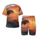 thumbnail image 1 of Fotbe Sunset Dancing Dolphin B Pijama Estampada de 2 Piezas para Niños – Ropa de Dormir de Manga Corta Cómoda para Niños y Niñas, Camiseta y Shorts de Algodón-Large, 1 of 6