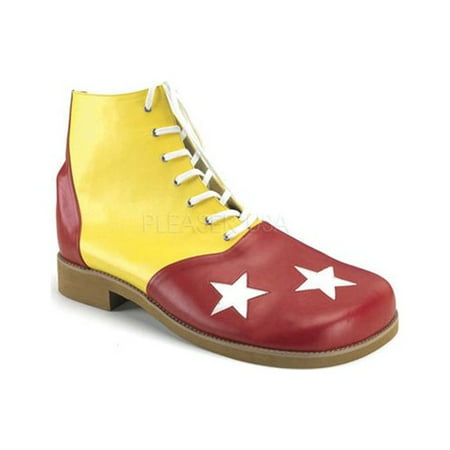 Men's Clown Costume Boots, Red/Yellow: One Size