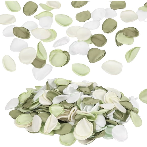 NOGIS 200Pcs Silk Rose Petals Artificial Flower Petals for Christmas Weddings Sage Green Fake Rose Petals Flower Girl Aisle Romantic Decoration Dinner Table Centerpieces Proposal(3 Color Mixes)