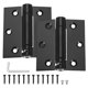 thumbnail image 1 of Bisagra de puerta de resorte de 3 pulgadas, 2 piezas de bisagras de acero inoxidable de alta resistencia con tornillos y llave, negra, 1 of 7