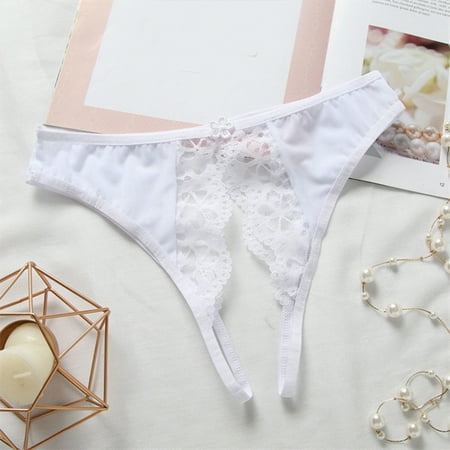 Meiodtion Underwear for Women Seamless Thong Comfort High Waisted Panties Cute G String Waistband Stretchable Panty  White  One Size