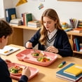 thumbnail image 6 of Compartment Tray Divided Meal Plate for Kids - Sectioned Lunch Tray with 5 Compartments - Plastic Bento Plate for Home School Office - Portion Control Snack Platter Light Meal Plates Set of 1, 6 of 6