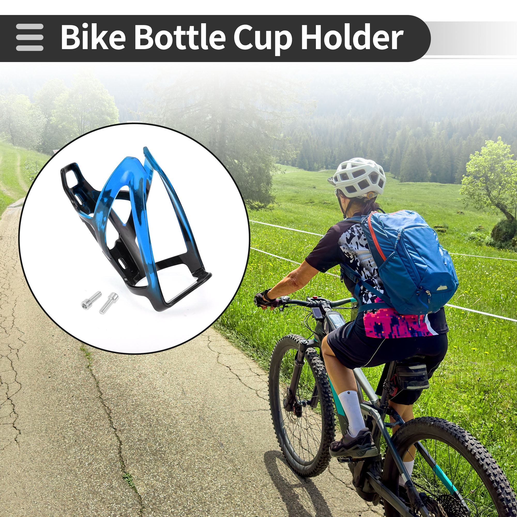 Unique Bargains Bike Bottle Cage Rack Integrally-formed Plastic Bicycle Drinks Holder Blue