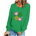 thumbnail image 6 of Craaazy Women's Long Sleeve St Patricks Day Tshirts with Green Shamrock, 6 of 6