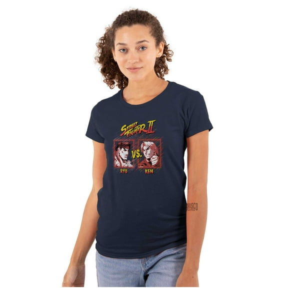 Street Fighter Ryu Ken 90s Gamer Women's T Shirt Ladies Tee Brisco Brands S