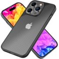thumbnail image 4 of Funda con apariencia de carbono mate compatible con iPhone 14 Pro, textura de fibra de carbono translúcida, antihuellas, antiarañazos, antiamarillo, parte trasera dura y marco de silicona reforzado, 4 of 4