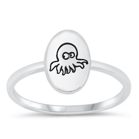 Cute Vintage Octopus Ring .925 Sterling Silver Band Jewelry Female Male Unisex Size 9