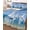 Sky Blue Dark Blue, variant on Full Size Quilt Bedding Set, Nautical Sailboat Reversible Summer Quilt 3 Pieces, Summer Coastal Boat Painting Art Sky Blue Lightweight Bedspreads Coverlets with 2 Pillow Shams for All Seasons