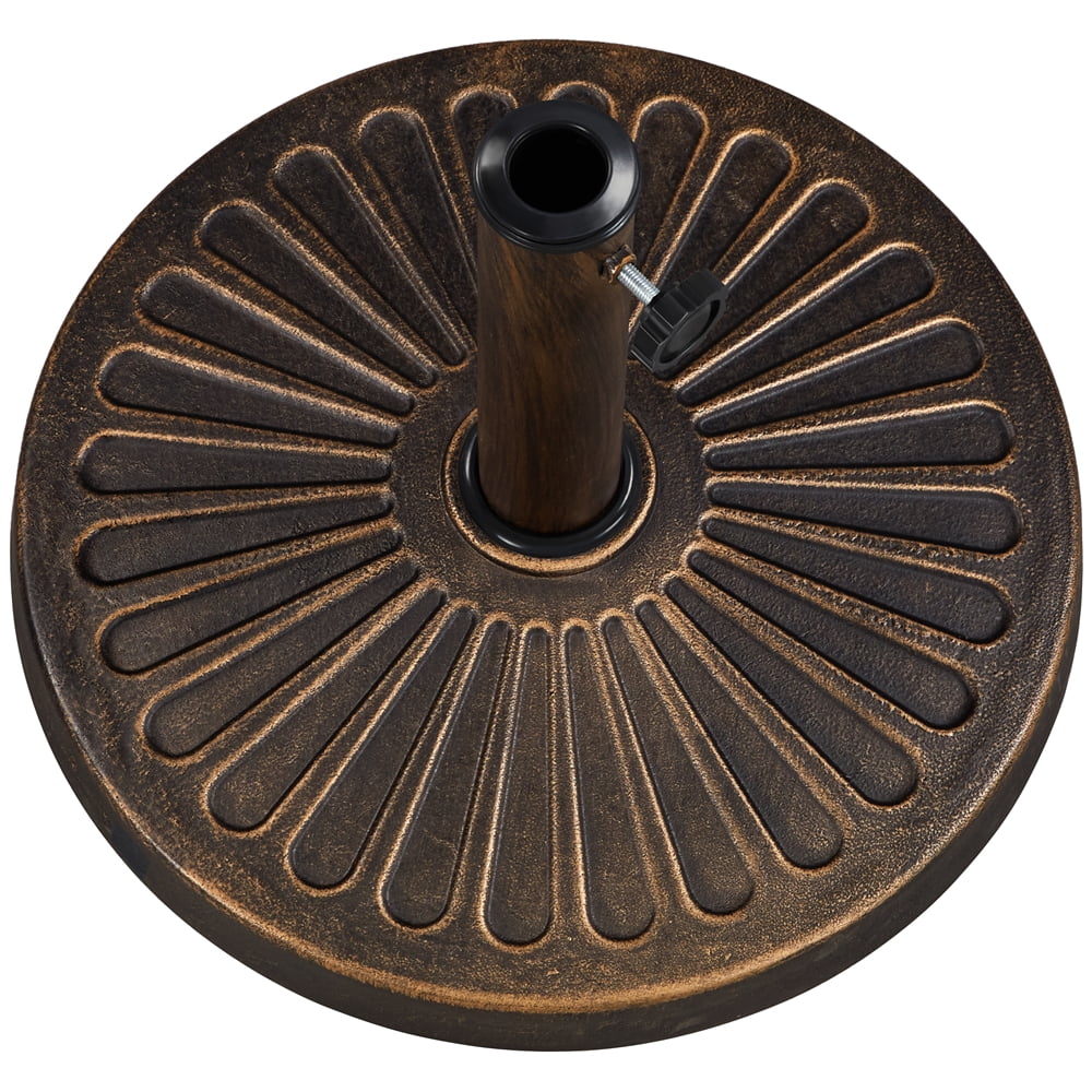 Renwick 22 lbs Bronze Round Resin and Iron Patio Umbrella Base