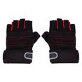 thumbnail image 2 of Levantamiento de pesas Guantes de gimnasio Entrenamiento Fitness Muñequera Entrenamiento Ejercicio Deportes (Rojo+Negro, M), 2 of 8