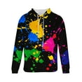 thumbnail image 4 of Sudadera con capucha para hombre, estilo casual, con cuello redondo, estampado, manga larga, blusa de poliéster, 4 of 5
