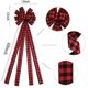 thumbnail image 2 of Checkered Christmas Tree Topper, (Red and Black) 57 x 13 inches Large Topper Bow, Red and Black Checkered Buffalo Decorative Bows for Christmas Decora, 2 of 4