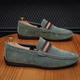 thumbnail image 6 of Army Green Loafers For Mens Round Toe Comfortable Slip On Casual Shoes Breathable Lightweight With Arch Support For Spring Summer Day Wear Size 39, 6 of 9
