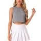thumbnail image 1 of INSPIRAR CHIC Blusa sin mangas para mujer Vintage Verano Gingham Tops XL Negro, 1 of 5