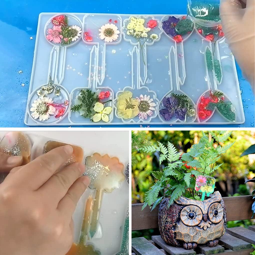 ABCISI 2 Pcs Plant Labels Resin Molds, Garden Markers Silicone Molds for Resin, Plant Tags Epoxy Resin Molds for Seed Potted Nursery Garden, T Shape