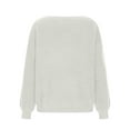 thumbnail image 5 of Miluxas Women's off Shoulder Sweater Solid Color Fashion Long Sleeve Loose Pullover Knit Sweater White XL(XL), 5 of 8