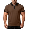 thumbnail image 2 of Guluxicc Men's Summer Henley Tops Short Sleeve Trendy Color Block Business Casual Shirts with Pockets, 2 of 8