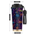 thumbnail image 3 of Stainless Steel Coffee Cup 7.7×2.6×3.5in Tapered Design Nylon Woven Wrist Strap Portable Durable Cup Bottom With Non-Slip Sticker Neon Party Axolotls - 80s Synthwave, 3 of 8