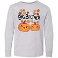 thumbnail image 3 of Inktastic Big Brother Pumpkins with Fall Leaves Long Sleeve Youth T-Shirt, 3 of 5