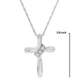 thumbnail image 3 of Amanda Rose Collection Three Stone Diamond Cross Pendant Necklace for Women in Sterling Silver on an 18 inch Sterling Silver Chain, 3 of 4
