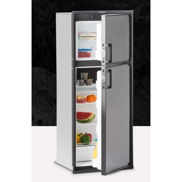 Dometic Refrigerator /Freezer DM2872RB1 Refrigerator /Freezer; Americana II; Dual Compartment 2 Door Refrigerator With Freezer; Permanent Bolt-In; 8 Cubic Foot; 110 Volt AC