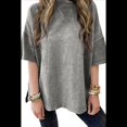 thumbnail image 1 of Camiseta Básica Informal de Verano de Corta con Aberturas Laterales Extragrandes, Gris Talla S, 1 of 7