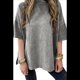 thumbnail image 1 of Camiseta Básica Informal de Verano de Corta con Aberturas Laterales Extragrandes, Gris, Talla M, 1 of 7