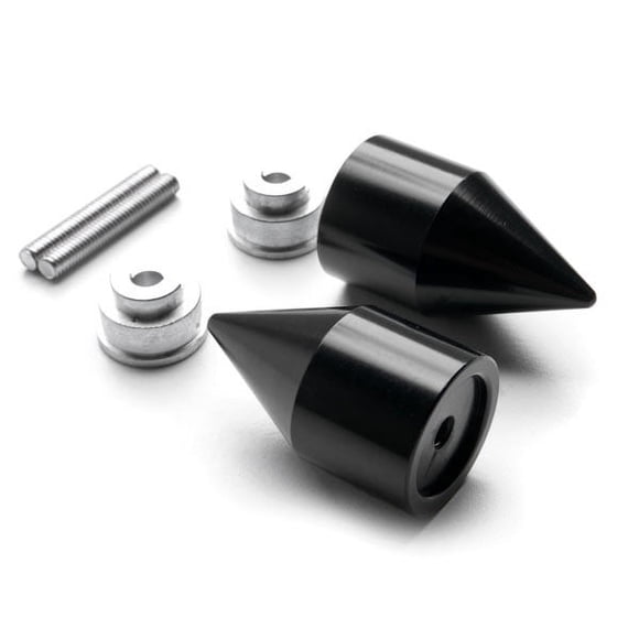 Krator Black Spike Bar Ends Hand Grip Handlebar End Caps Compatible with Honda CBR 250 2011-2013