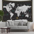 thumbnail image 3 of World Map Tapestry Wall Hanging Black White Tapestry Home Décor for Home 40X30 Inch Map for kids Room Wall Art, 3 of 7