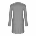 thumbnail image 4 of Nuoqisi Women's T Shirt Dress Long Sleeve V-Neck Floral Solid Slim Fashion Print Casual Loose Flowy Swing Dresses, 4 of 6